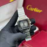 Cartier | Santos de Silver & Graduated Grey Dial Watch