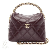 Chanel | Hobo Deep Burgundy Quilted Leather Gold-Tone Hardware Bag – Gold Tone – product image 1