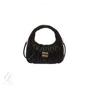 Miu Miu | Wander Shoulder Matelassé Nappa Leather Bag – Black – product image 1