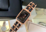 Chanel | Première Édition Rose Gold Black Leather Chain Watch – product image 4
