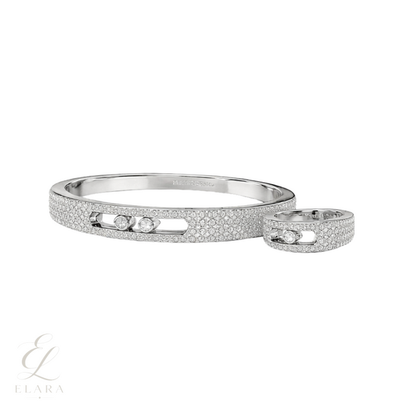 Messika | Move Noa Pavé Bangle Ring Set White Gold Diamonds