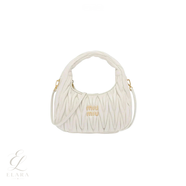 Miu Miu | Wander Shoulder Matelassé Nappa Leather Bag – White