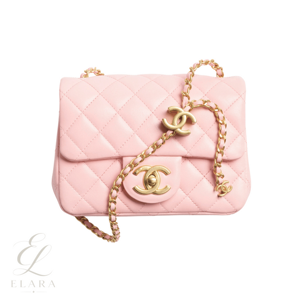 Chanel | Mini Flap Pink Lambskin Leather With Gold-Tone Hardware Bag – Gold Tone