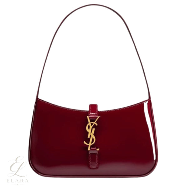 Saint Laurent | Le 5 À 7 Mini Patent-Leather Shoulder Dark Bag – Red