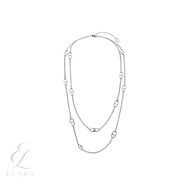 Dior | Navy Long Necklace Silver