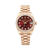 Rolex | Datejust Red Dial Diamond Bezel Watch – product image 1
