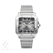 Cartier | Santos de Silver & Graduated Grey Dial Watch