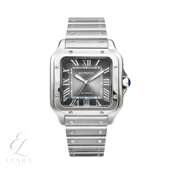 Cartier | Santos de Silver & Graduated Grey Dial Watch