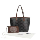 Coach | City Tote Signature Canvas Black Bag – Brown – product image 4