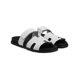 Hermès | Chypre White Leather Slides – product image 2