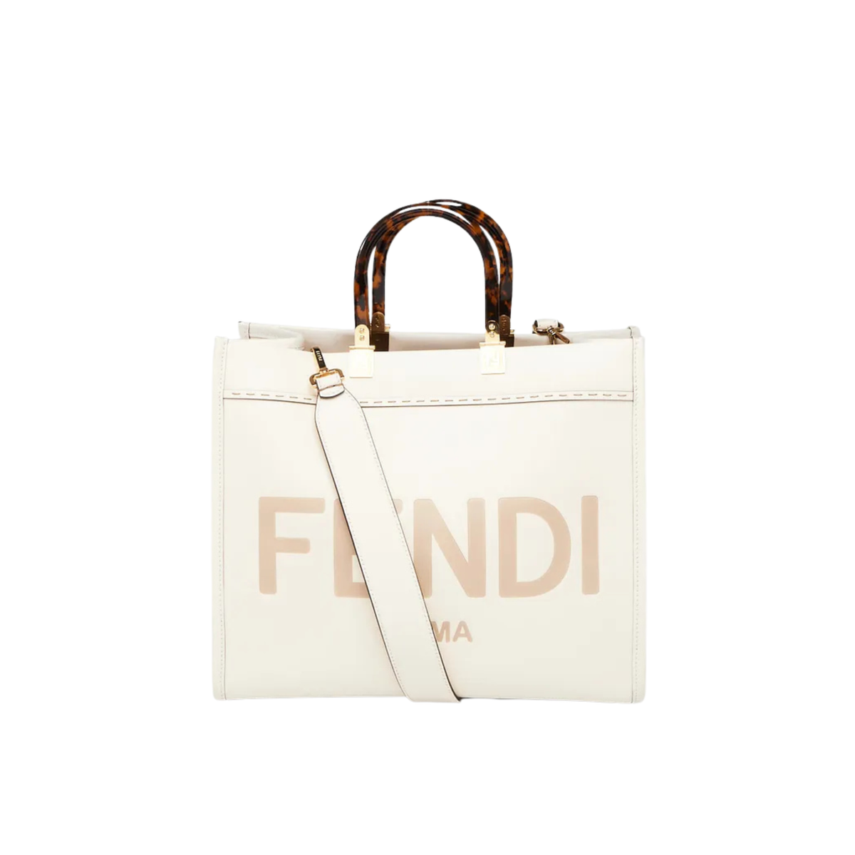 Fendi | White Leather Sunshine Tote Bag – product image 1