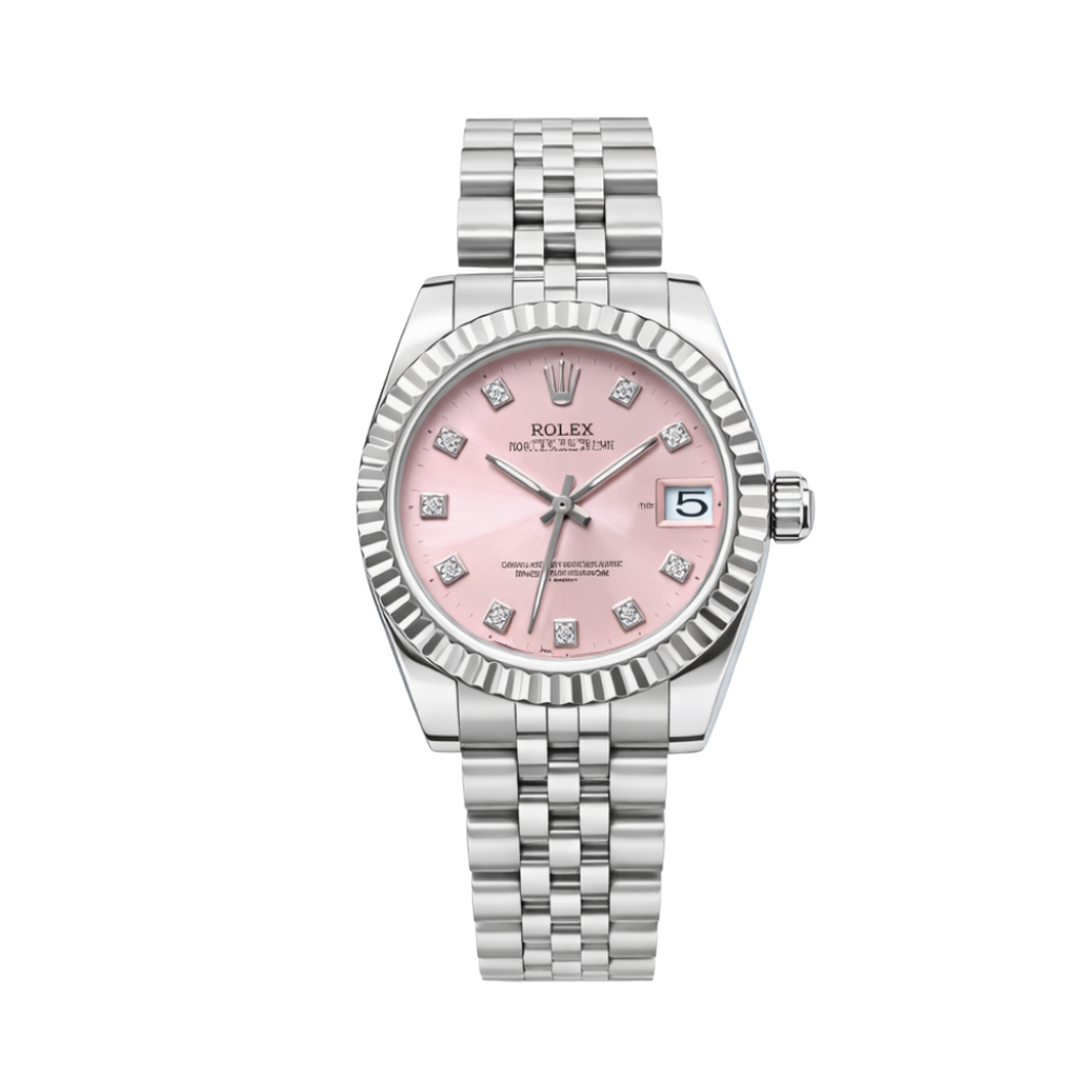 Rolex | Datejust Pink Dial Fluted Bezel Jubilee Watch – product image 1