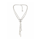 Chanel | CC Logo Interlocking Pearl Chain Lariat Necklace – product image 1