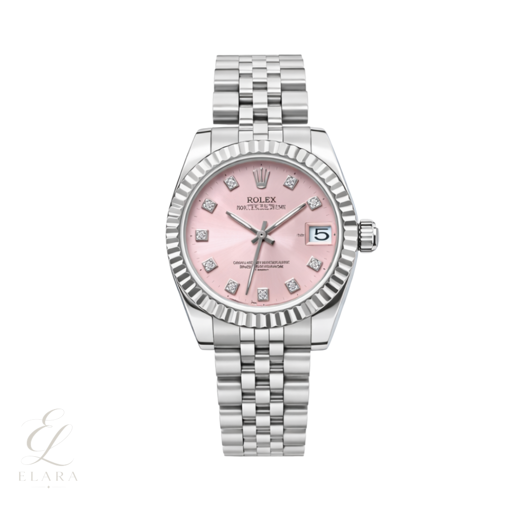 Rolex | Datejust Pink Dial Fluted Bezel Jubilee Watch – product image 1