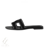 Hermès | Oran Black Studded Slides – product image 1