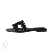 Hermès | Oran Black Studded Slides – product image 1