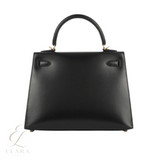Hermès | Kelly 28 Sellier Black Box Calfskin Leather Gold Hardware Bag – product image 2