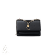 Saint Laurent | Sunset Medium Black Smooth Leather Bag – product image 1