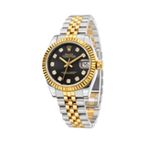 Rolex | Datejust Two-Tone Black Diamond Dial Fluted Watch – product image 3