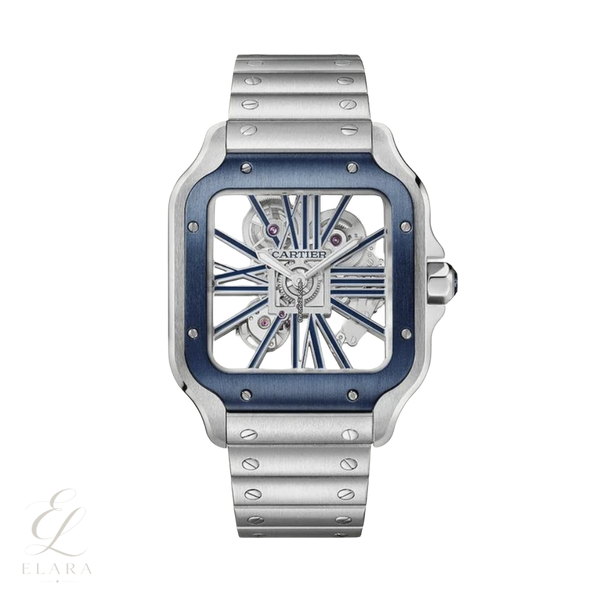Cartier | Santos de Skeleton Blue Watch