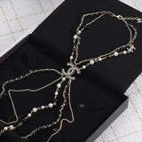 Chanel | Long Bead Pearl CC Logo Sautoir Necklace Gold Tone – product image 3