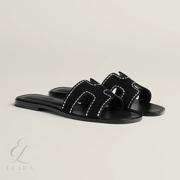 Hermès | Oran Black Studded Slides – product image 2