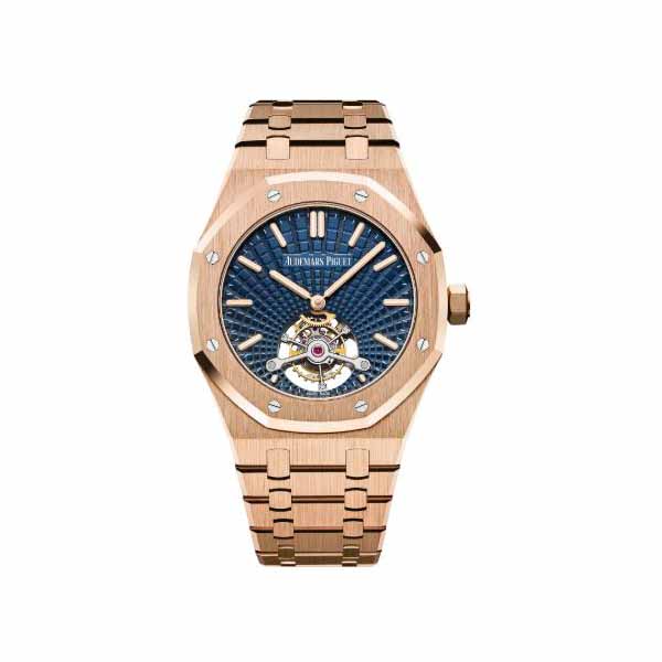 Audemars Piguet | Selfwinding Flying Tourbillon Pink Gold Smoked Blue Dial Watch