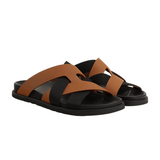 Hermès | Chypre Orange Leather Slides – product image 2
