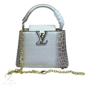 Louis Vuitton | Capucines Mini White Brown Crocodilian Leather Bag – product image 1