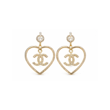 Chanel | Square Pearl & Black Cabochon CC Drop Earrings – product image 2