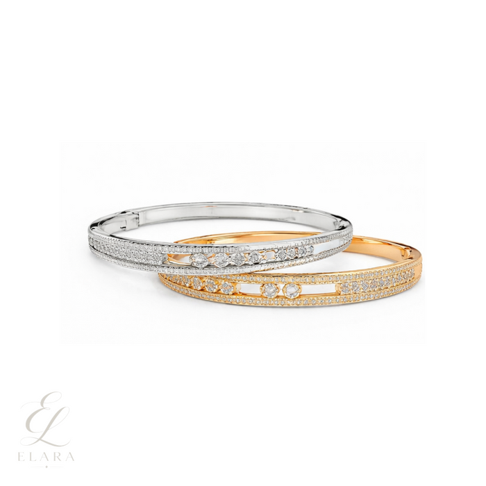 Messika | Move Uno Small Hoop White Yellow Gold Jewelry – product image 2