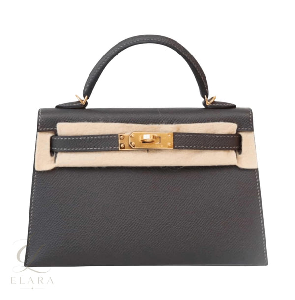 Hermès | Mini Kelly II Sellier Dark Grey Epsom Leather Bag