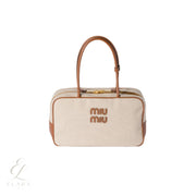 Miu Miu | Beau Canvas Leather Beige Bag – Grey – product image 1