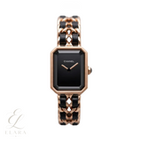 Chanel | Première Édition Rose Gold Black Leather Chain Watch – product image 1