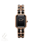 Chanel | Première Édition Rose Gold Black Leather Chain Watch – product image 1