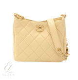 Chanel | Small Matelasse Hobo Light Yellow Lambskin Bag – product image 1