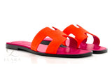 Hermès | Oran Orange Goatskin Slides – product image 3
