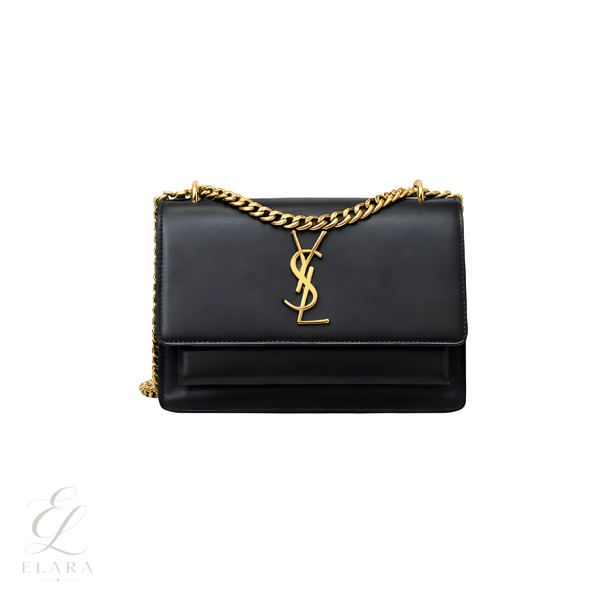 Saint Laurent | Sunset Medium Black Bag – Gold – product image 1