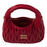 Miu Miu | Wander Shoulder Matelassé Nappa Leather Bag – Red – product image 3