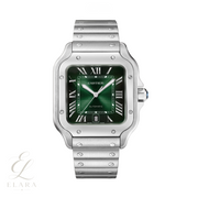 Cartier | Santos de Large Green Dial Stainless Steel Watch