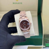 Rolex | Datejust Chocolate Roman Diamond Bezel Watch – product image 4