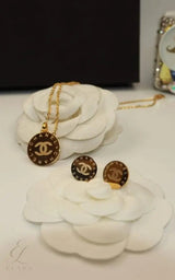 Chanel | Vintage Inspired CC Medallion Gold Tone Resin Jewelry – product image 4
