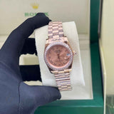 Rolex | Datejust 28 Rose Dial Diamond Bezel Watch – product image 4