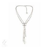 Chanel | CC Logo Interlocking Pearl Chain Lariat Necklace – product image 1