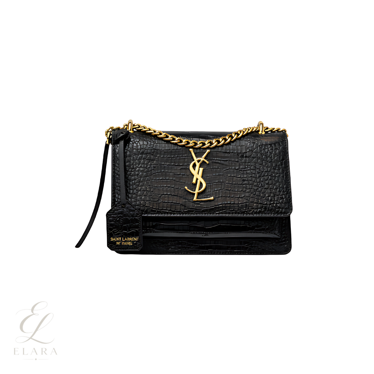 Saint Laurent | Sunset Medium Croc-Embossed Leather Bag – product image 1