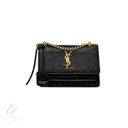 Saint Laurent | Sunset Medium Croc-Embossed Leather Bag – product image 1