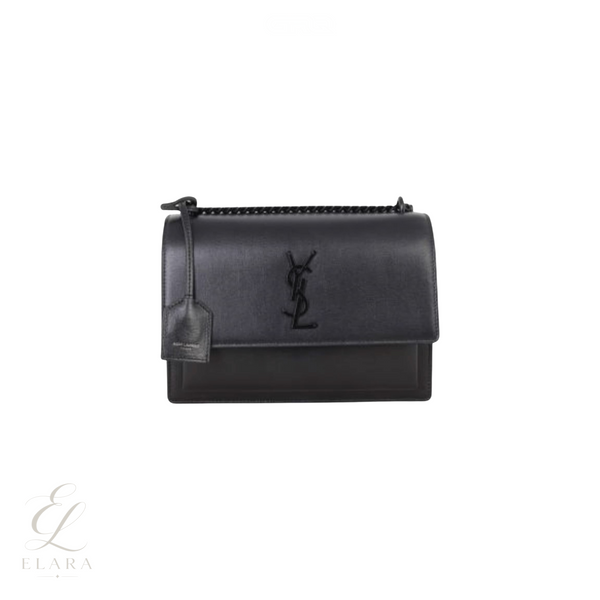 Saint Laurent | Sunset Medium Black Leather Bag