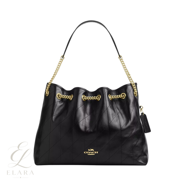 Coach | Quilted Leather Chain Bucket Black Bag – Gold
