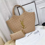 Saint Laurent | Icare Maxi Quilted Suede Bag – Beige – product image 4