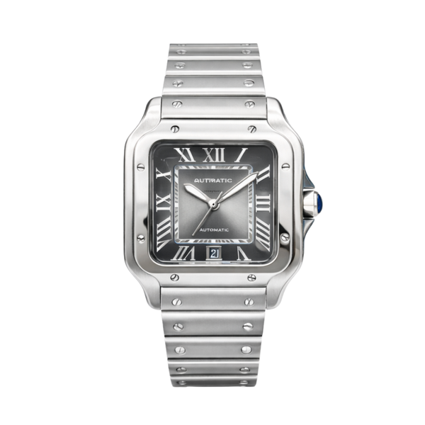 Cartier | Santos de Silver & Graduated Green Dial Watch